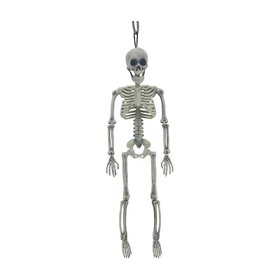 Halloween White Plastic Foldable Skeleton, 15.5 in