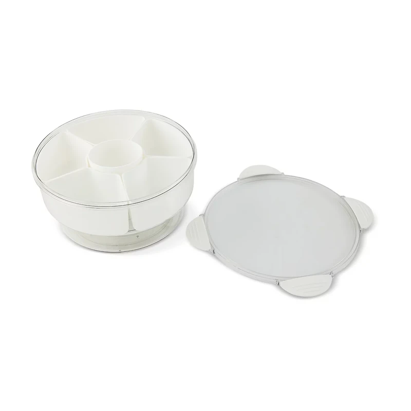 Summer Clear 6-Section Snackle Lazy Susan with Ice Compartment, 88 oz