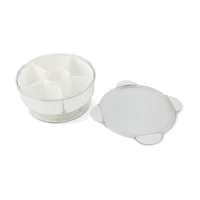 Summer Clear 6-Section Snackle Lazy Susan with Ice Compartment, 88 oz