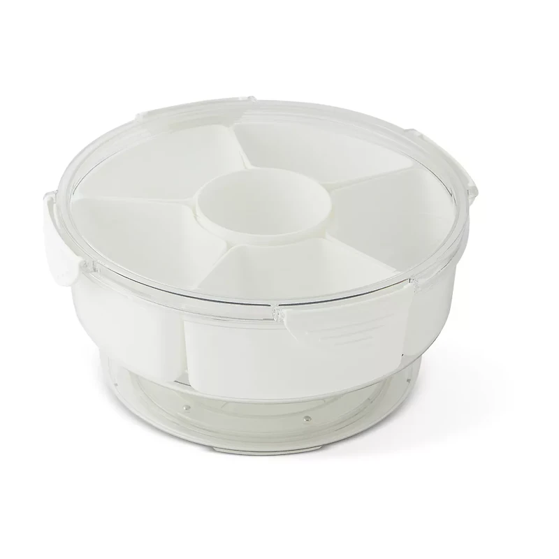 Summer Clear 6-Section Snackle Lazy Susan with Ice Compartment, 88 oz