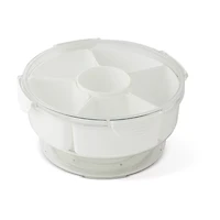 Summer Clear 6-Section Snackle Lazy Susan with Ice Compartment, 88 oz