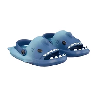 Summer Unisex Blue Shark Slide, Medium
