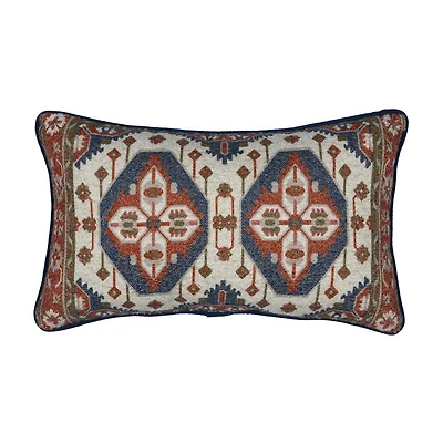 Persian Pattern Boucle Lumbar Pillow, 12x20 in