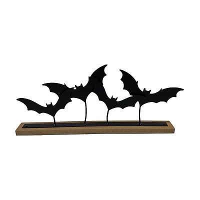 Metal Bats on Wooden Stand, 18x8 in