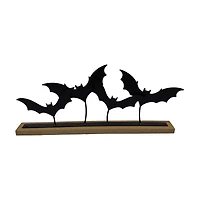 Metal Bats on Wooden Stand, 18x8 in