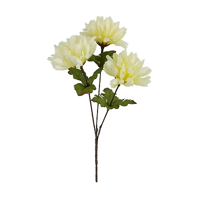 Fall Harvest Cream Artificial Mum Bush, 13 in