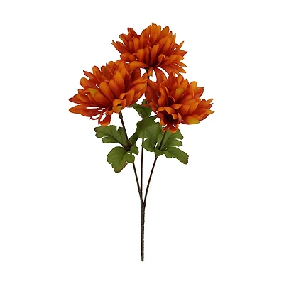 Fall Harvest Orange Artificial Mum Bush, 13 in