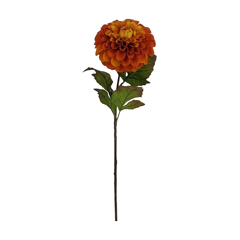 Artificial Orange Dahlia Floral Stem, 24 in