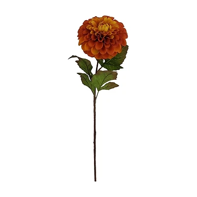 Artificial Orange Dahlia Floral Stem, 24 in
