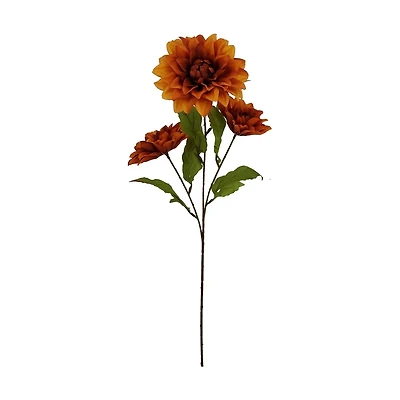 Artificial Orange Dahlia 3-Floral Stem, 26 in