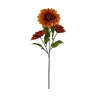 Artificial Orange Dahlia 3-Floral Stem, 26 in
