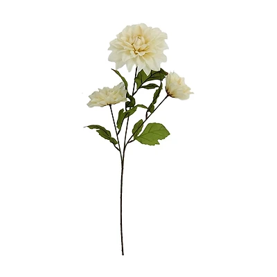 Artificial Cream Dahlia 3-Floral Stem, 26 in