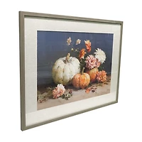 Framed Pumpkin and Floral Canvas Art, 24x30 in