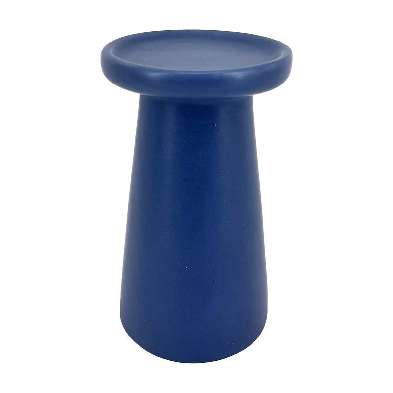 Fall Harvest Blue Ceramic Pillar Candleholder, 6 in