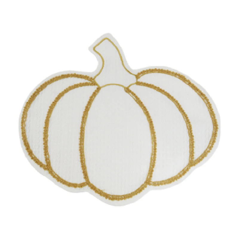 Fall Harvest White Polyester Pumpkin Placemat, 15 in