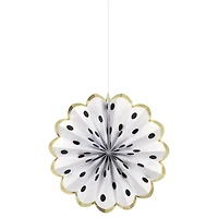 Black, White & Gold Decorative Paper Fans, 5 pc