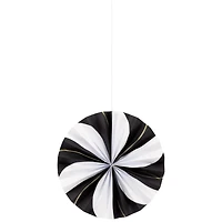 Black, White & Gold Decorative Paper Fans, 5 pc