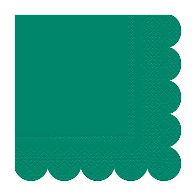 Green/Blue Scalloped Napkins, 3 Assorted Shades