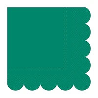 Green/Blue Scalloped Napkins, 3 Assorted Shades