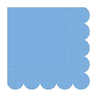 Green/Blue Scalloped Napkins, 3 Assorted Shades
