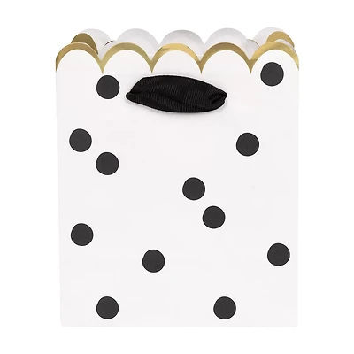 White with Black Polka Dots Party Favor Bag, 3 ct