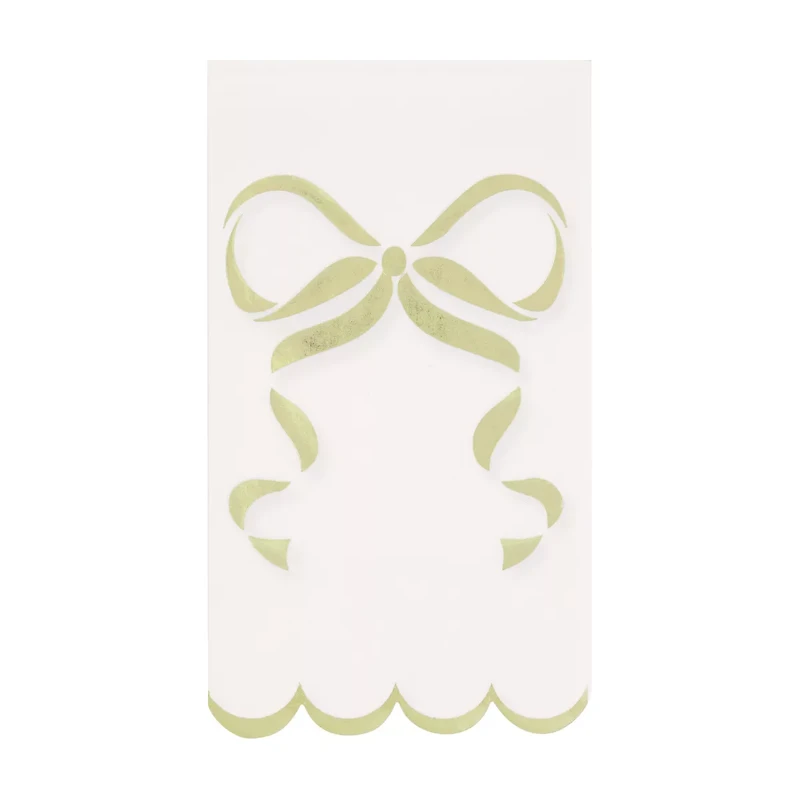 White & Gold Bow Guest Napkin, 16 ct
