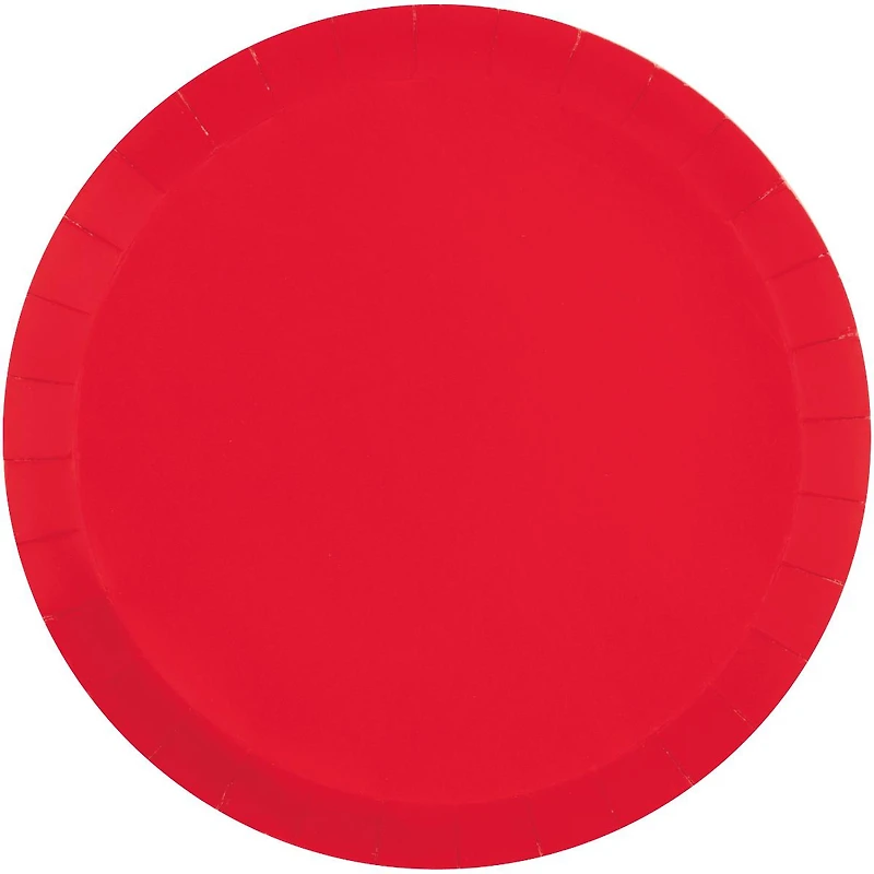 Red Round Paper Plates, 7 in, 8 ct