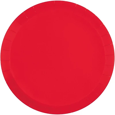 Red Round Paper Plates, 7 in, 8 ct