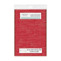 Premier Stylz Faux Felt Backing Red Plastic Tablecover, 54x84 in