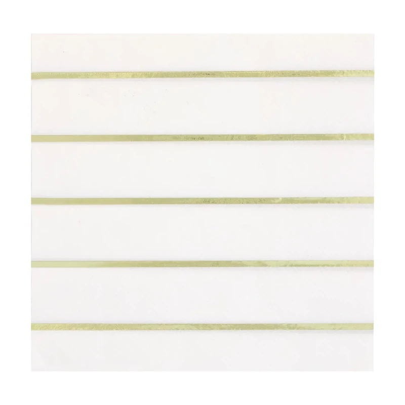 Premier Stylz White & Gold Striped Lunch Napkins, 16 ct