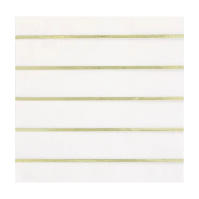 Premier Stylz White & Gold Striped Lunch Napkins, 16 ct