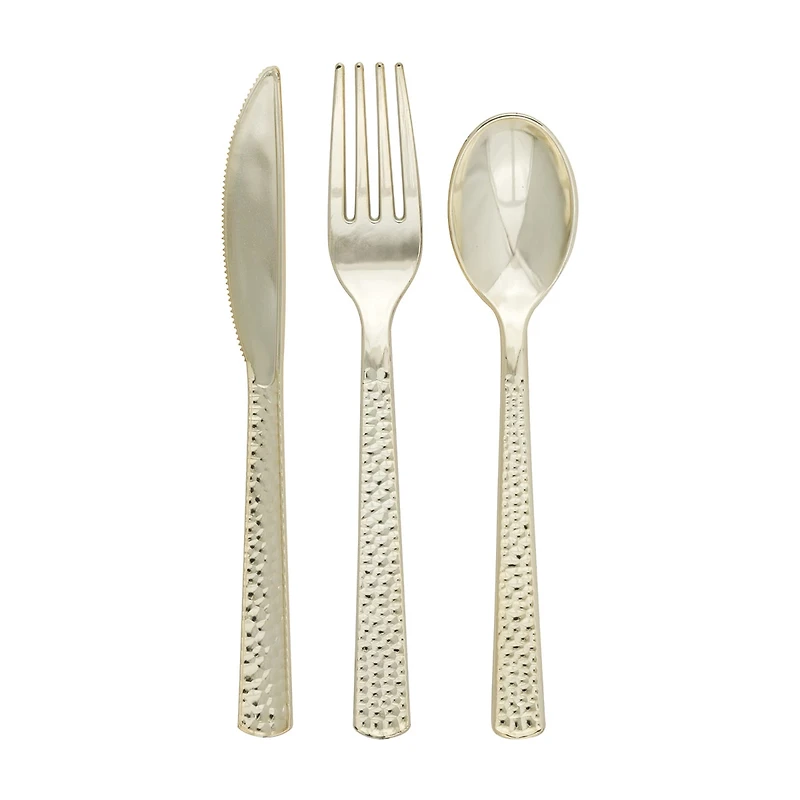 Premier Stylz Hammered Gold Cutlery, 24 pk
