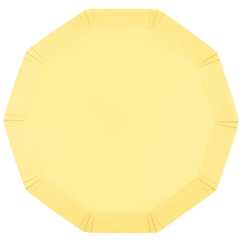 Yellow Hexagon Shaped Paper Plates, 7 in, 8 ct