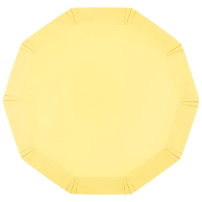 Yellow Hexagon Shaped Paper Plates, 7 in, 8 ct