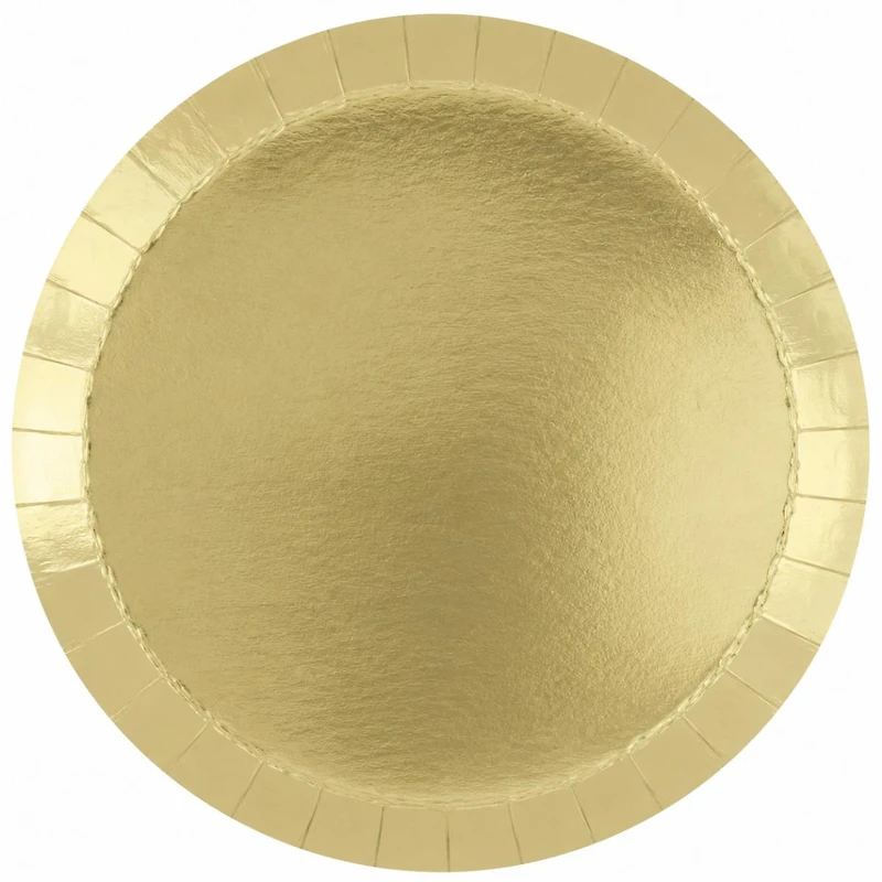 Gold Foil Round Paper Plates, 9 in, 8 ct