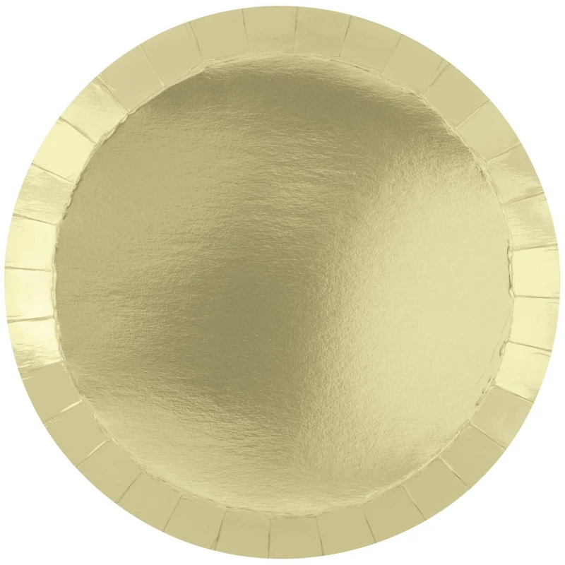 Gold Foil Round Paper Plates, 7 in, 8 ct
