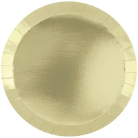 Gold Foil Round Paper Plates, 7 in, 8 ct