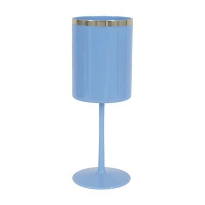 Premier Stylz Coastal Blue Plastic Wine Glass