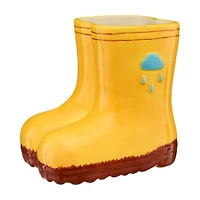 Yellow Ceramic Boot Planter