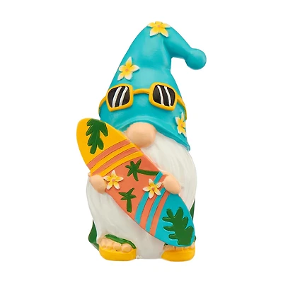 Multicolor Surfing Gnome Table Decor