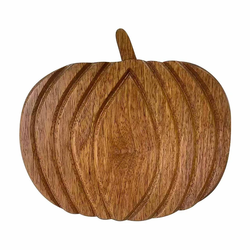 Pumpkin-Shaped Mango Wood Serving Board, 12 in