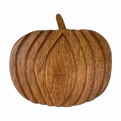 Pumpkin-Shaped Mango Wood Serving Board, 12 in