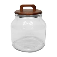 Fall Harvest Wood Lid Glass Canister