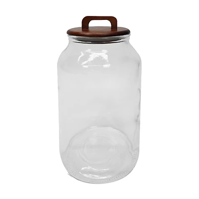 Fall Harvest Wood Lid Glass Canister, 1.08 gal