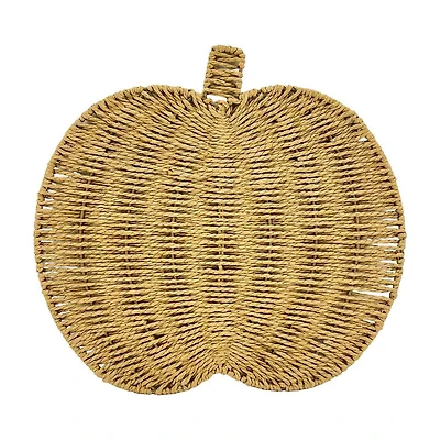 Harvest Brown Paper Rope Pumpkin Charger, 14.2x15 in