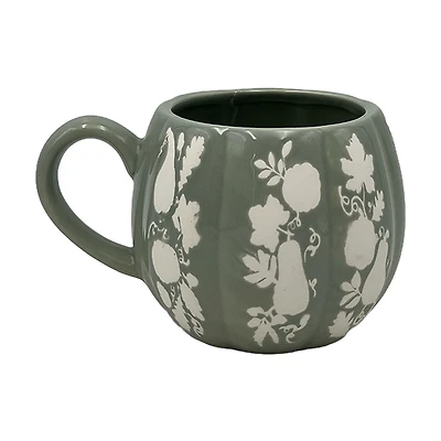 Harvest Green Pumpkin-Shaped Ceramic Mug