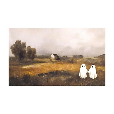 Halloween Ghost Farmhouse Canvas Wall Art, 18x30 in