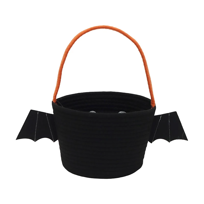 Halloween Bat Fabric Basket, 8x6 in