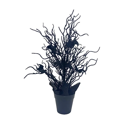 Spooky Bat Tree Decoration in Pot, 24 in