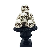 Skull Stack Urn Gothic Decor Statue, 10 in